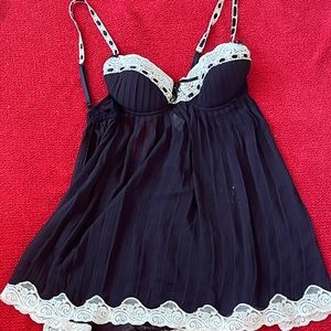 Black babydoll slippie nightgown dress